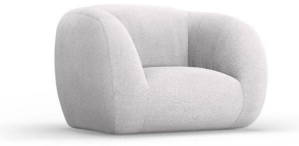 Jasnoszary fotel z materiału bouclé Essen – Cosmopolitan Design