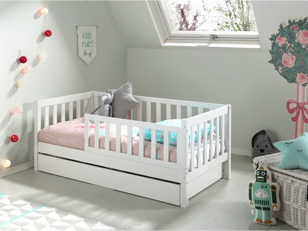 Biała szuflada pod łóżko dziecięce 70x140 cm Peuter – Vipack