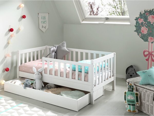 Biała szuflada pod łóżko dziecięce 70x140 cm Peuter – Vipack