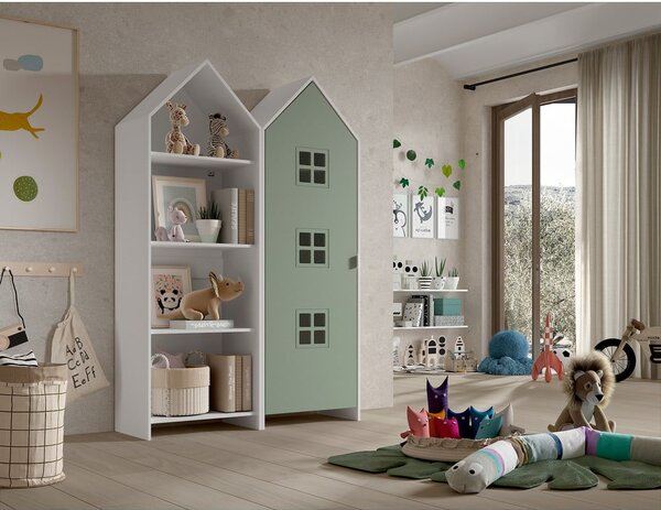 Biało-zielona szafa dziecięca otwarta 115x171,5 cm CASAMI BRUGES – Vipack