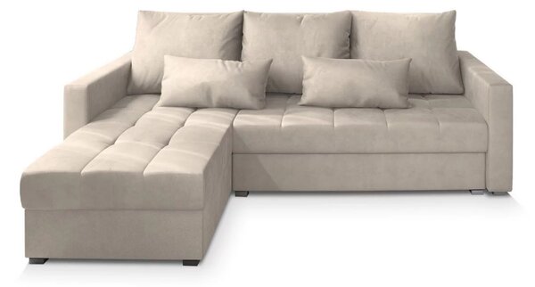 Kremowa rozkładana narożna sofa ZENOVA 220x140 cm, dwustronna