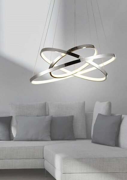 Nowoczesna lampa wisząca z trzema okręgami LED - V084 W0-K80