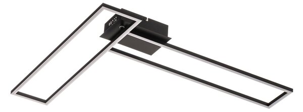 Briloner Lampa sufitowa LED Frame, możliwość ściemniania, czarny, salon / jadalnia, metal, nowoczesny
