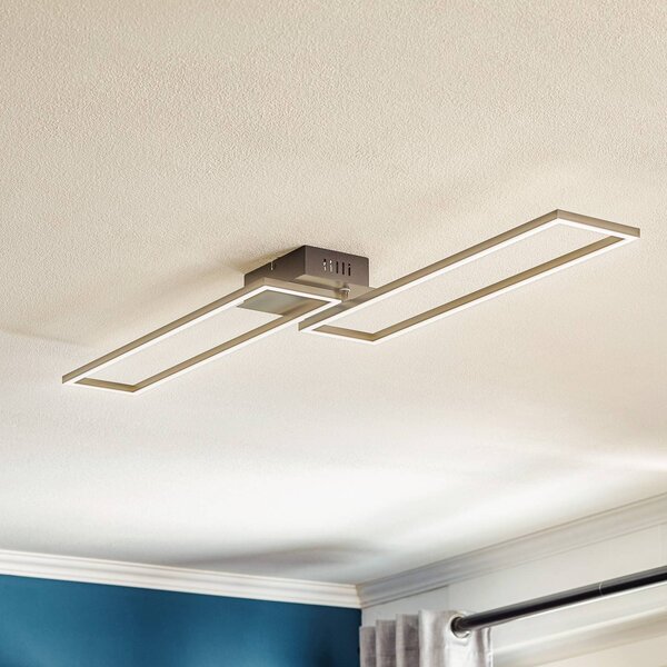 Briloner Lampa sufitowa LED Frame, możliwość ściemniania, czarny, salon / jadalnia, metal, nowoczesny