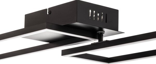 Briloner Lampa sufitowa LED Frame, możliwość ściemniania, czarny, salon / jadalnia, metal, nowoczesny