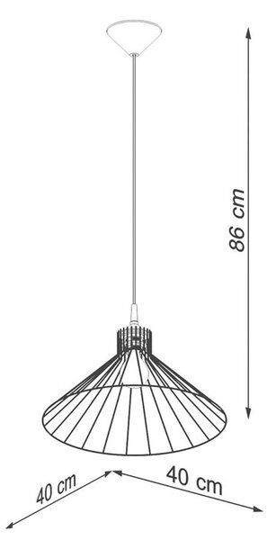 Druciana lampa wisząca industrialna - 9X A425 N3-T48