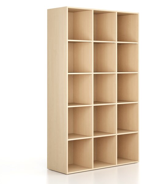 Regał FRAME, wysoki, 3 kolumny, 2162 x 1299 x 450 mm, brzoza