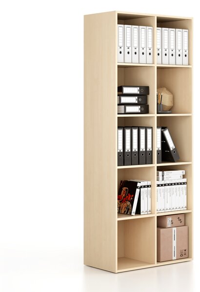 Regał FRAME, wysoki, 2 kolumny, 2162 x 872 x 450 mm, brzoza
