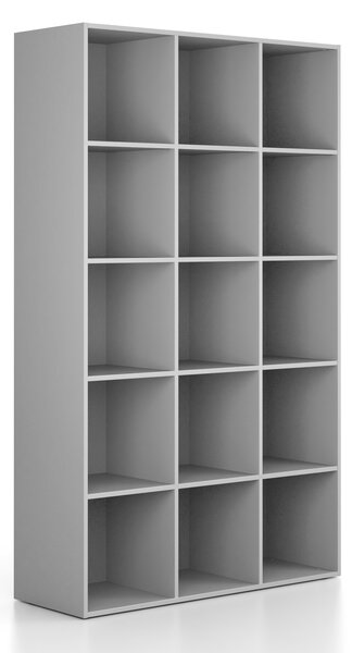 Regał FRAME, wysoki, 3 kolumny, 2162 x 1299 x 450 mm, szary