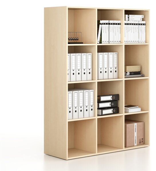 Regał FRAME, dolny, 3 kolumny, 1735 x 1299 x 450 mm, brzoza