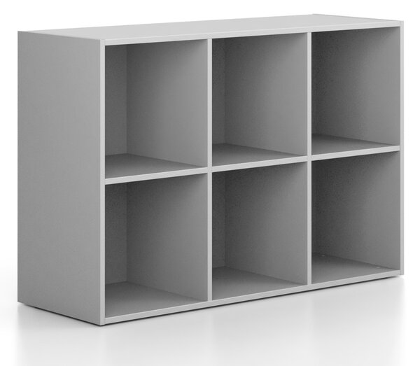 Regał FRAME, niski, 3 kolumny, 881 x 1299 x 450 mm, szary