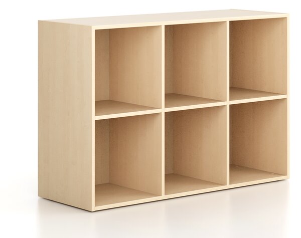 Regał FRAME, niski, 3 kolumny, 881 x 1299 x 450 mm, brzoza