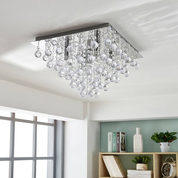 Lampa sufitowa Annica Lindby, możliwość ściemniania, przezroczysty / transparentny, salon / jadalnia, metal, nowoczesny