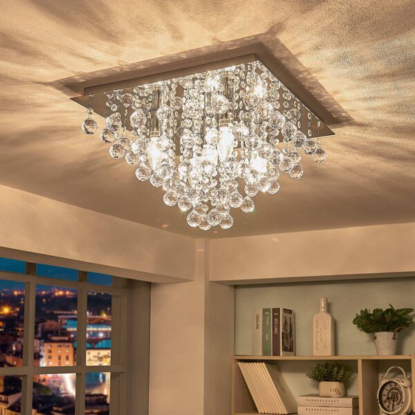 Lampa sufitowa Annica Lindby, możliwość ściemniania, przezroczysty / transparentny, salon / jadalnia, metal, nowoczesny