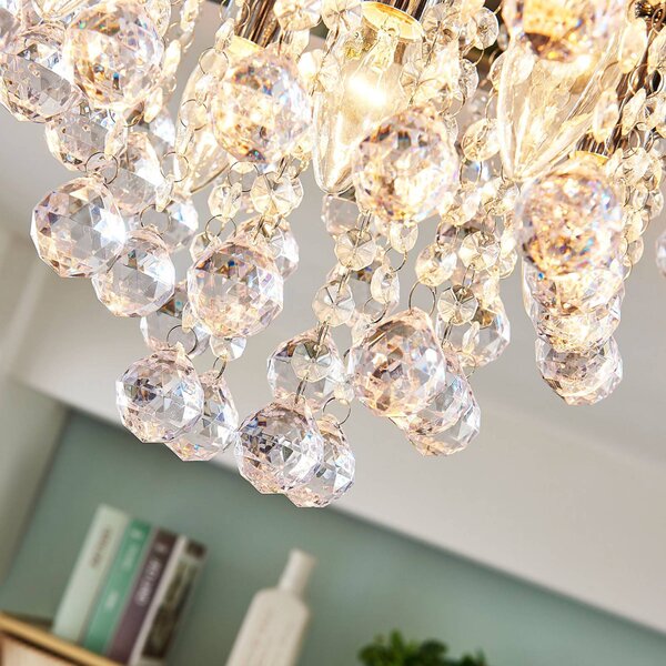 Lampa sufitowa Annica Lindby, możliwość ściemniania, przezroczysty / transparentny, salon / jadalnia, metal, nowoczesny