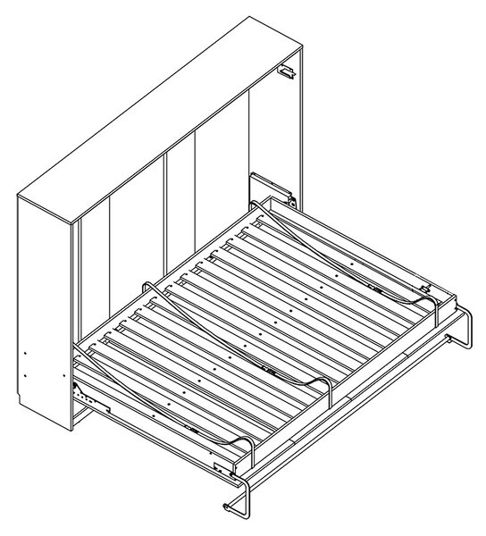 Półkotapczan Basic 90x200 poziomy - biały połysk