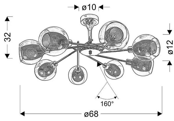 Nowoczesna chromowana lampa wisząca - D277 Z9-L43