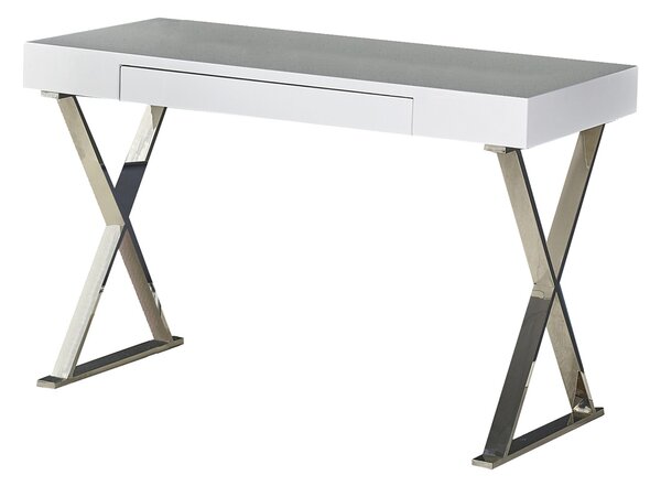 Nowoczesne biurko B31 120 cm - biały / chrom
