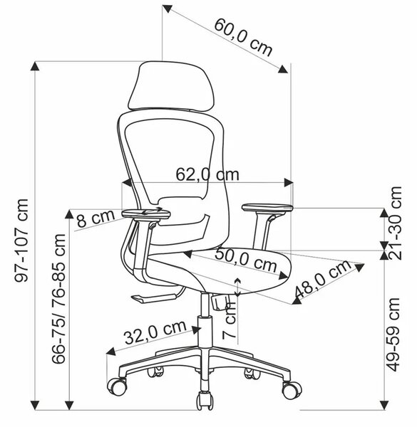 Czarny ergonomiczny obrotowy fotel z funkcją multiblock i z zagłówkiem D0-W42