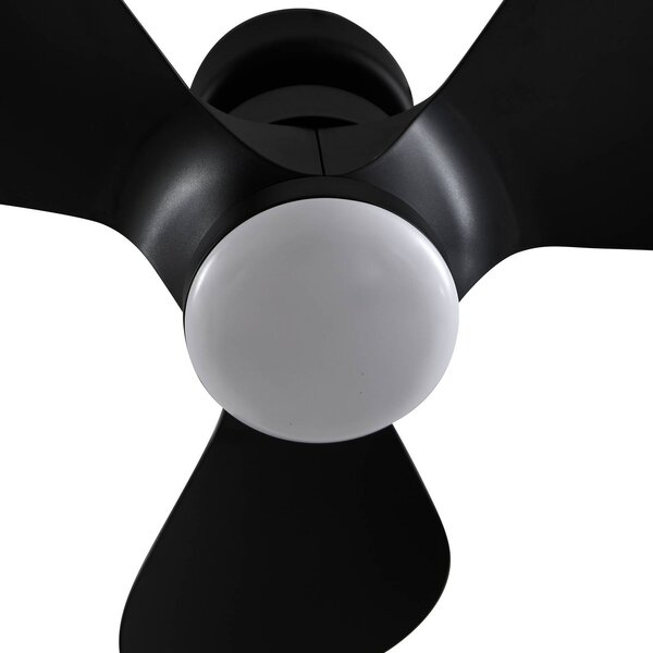 Wentylator sufitowy LED Enon, czarny, silnik DC, cichy Enon Lindby, możliwość ściemniania, czarny, salon / jadalnia, metal, nowoczesny