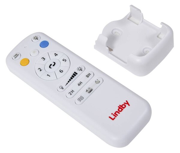Wentylator sufitowy LED Enon, czarny, silnik DC, cichy Enon Lindby, możliwość ściemniania, czarny, salon / jadalnia, metal, nowoczesny