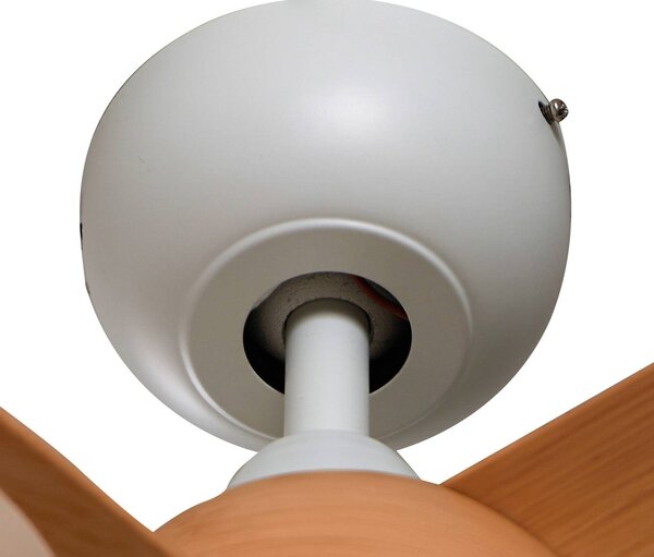 Wentylator sufitowy LED Lindby Enon, biały/w kolorze drewna, DC, cichy Enon Lindby, możliwość ściemniania, biały / opal, salon / jadalnia, metal, nowoczesny