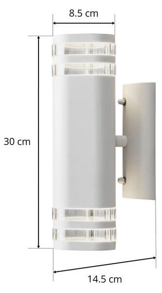 Konstsmide Kinkiet zewnętrzny Modena, możliwość ściemniania, biały / opal, aluminium, nowoczesny