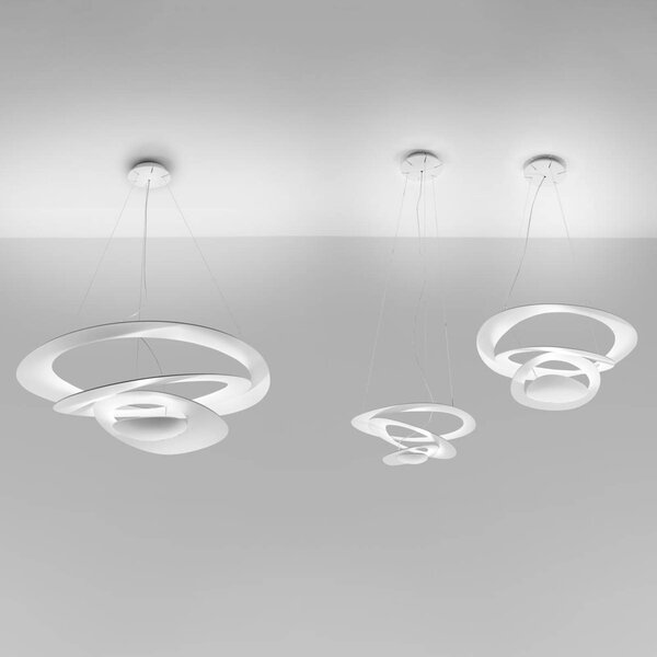 Artemide Lampa wisząca designerska Pirce Mini, możliwość ściemniania, biały / opal, salon / jadalnia, aluminium, design