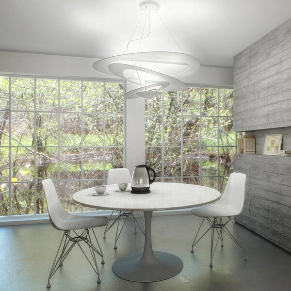 Artemide Lampa wisząca designerska Pirce Mini, możliwość ściemniania, biały / opal, salon / jadalnia, aluminium, design