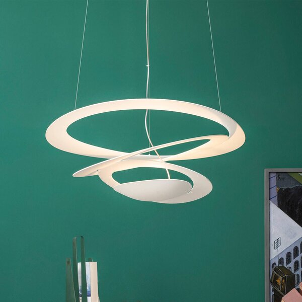 Artemide Lampa wisząca designerska Pirce Mini, możliwość ściemniania, biały / opal, salon / jadalnia, aluminium, design