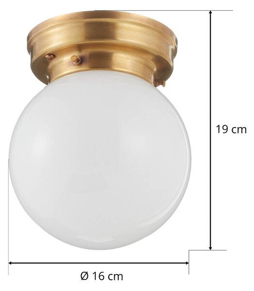 Berliner Messinglampen Lampa sufitowa D99-115 op B, możliwość ściemniania, mosiężny / złoty, przedpokój, mosiądz, antyczny