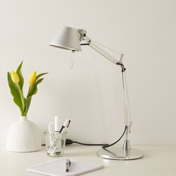 Artemide Lampa stołowa Tolomeo Micro, aluminiowy / szary / cynkowy, biuro, aluminium, design
