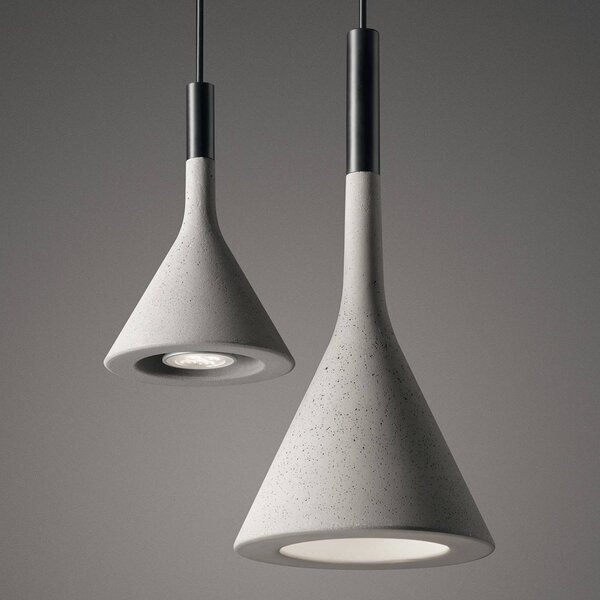 Foscarini Lampa wisząca Aplomb Mini, możliwość ściemniania, aluminiowy / szary / cynkowy, kuchnia, beton, design