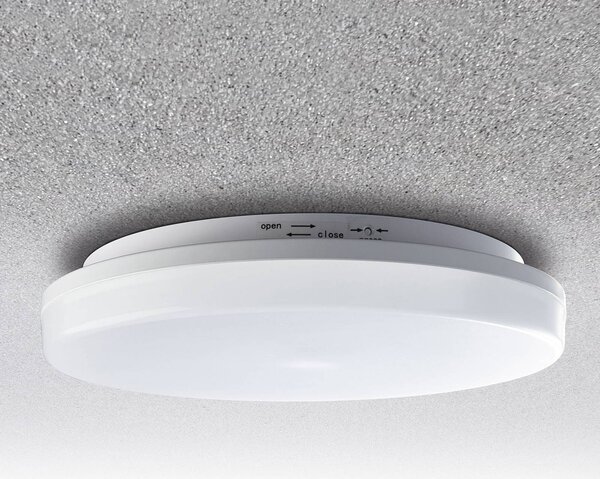 Heitronic Lampa sufitowa LED Pronto, okrągła, czujnik ruchu Pronto, biały / opal, tworzywo sztuczne, nowoczesny