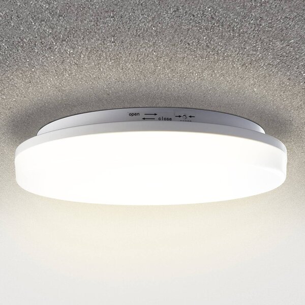 Heitronic Lampa sufitowa LED Pronto, okrągła, czujnik ruchu Pronto, biały / opal, tworzywo sztuczne, nowoczesny