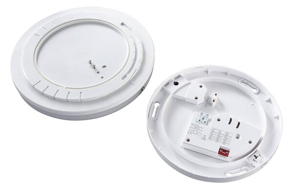 Heitronic Lampa sufitowa LED Pronto, okrągła, czujnik ruchu Pronto, biały / opal, tworzywo sztuczne, nowoczesny