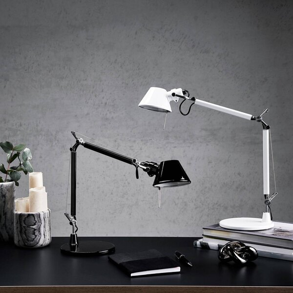 Artemide Lampa stołowa Tolomeo Micro, biały / opal, biuro, aluminium, design