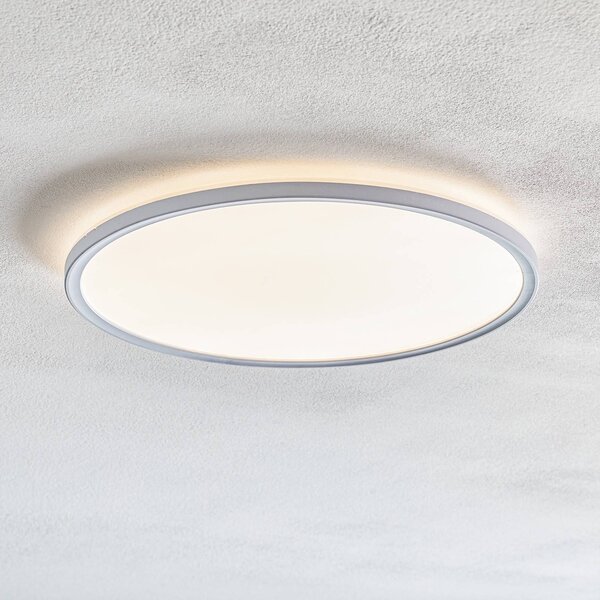 Briloner Lampa sufitowa LED Slim, możliwość ściemniania, biały / opal, salon / jadalnia, tworzywo sztuczne, nowoczesny