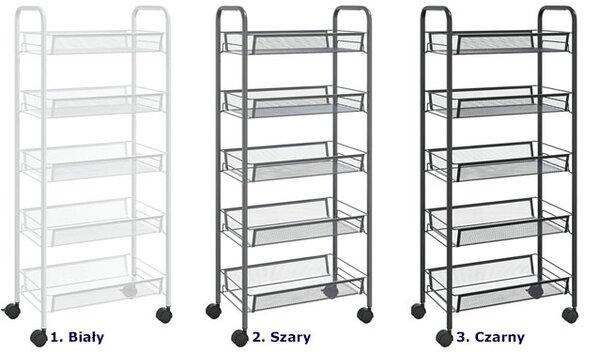 Biały siateczkowy organizer na kółkach R7-P37