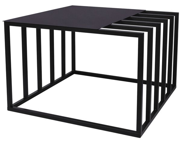 Czarny metalowy stolik kawowy industrialny - Aben 4X