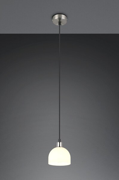 Lampa wisząca w biało-srebrnym kolorze ze szklanym kloszem ø 12 cm Molly – Reality
