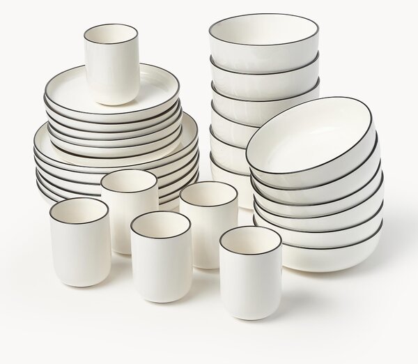 Komplet naczyń z porcelany Facile, dla 6 osób (30 elem.)