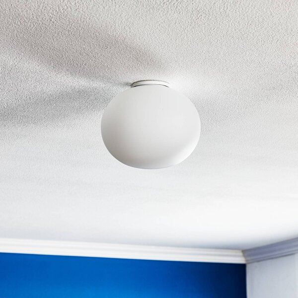 FLOS Lampa sufitowa designerska GLO-BALL, możliwość ściemniania, biały / opal, salon / jadalnia, szkło, design
