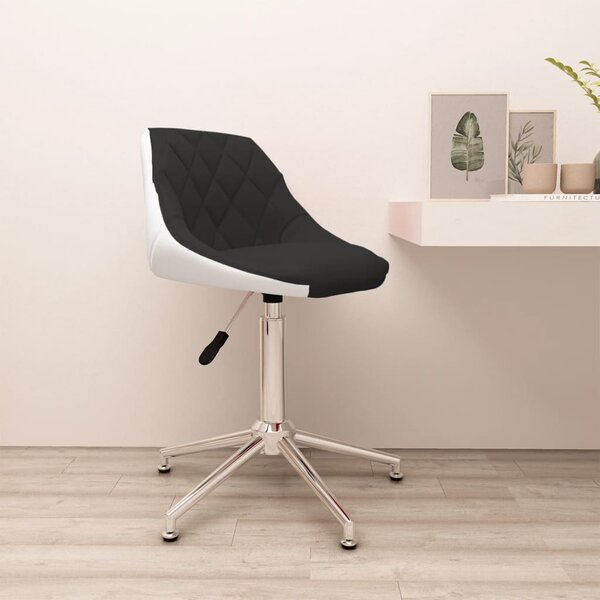 Obrotowe krzesło biurowe, czarno-białe, sztuczna skóra