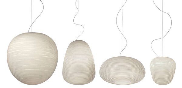 Foscarini Lampa wisząca designerska Rituals 1, możliwość ściemniania, biały / opal, salon / jadalnia, szkło, design