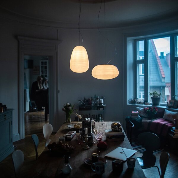 Foscarini Lampa wisząca designerska Rituals 1, możliwość ściemniania, biały / opal, salon / jadalnia, szkło, design