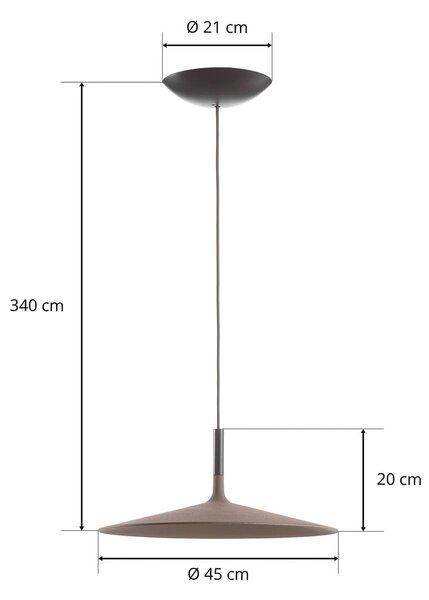 Foscarini Lampa wisząca designerska Aplomb Large, możliwość ściemniania, brązowy / rdzawy, kuchnia, beton, design