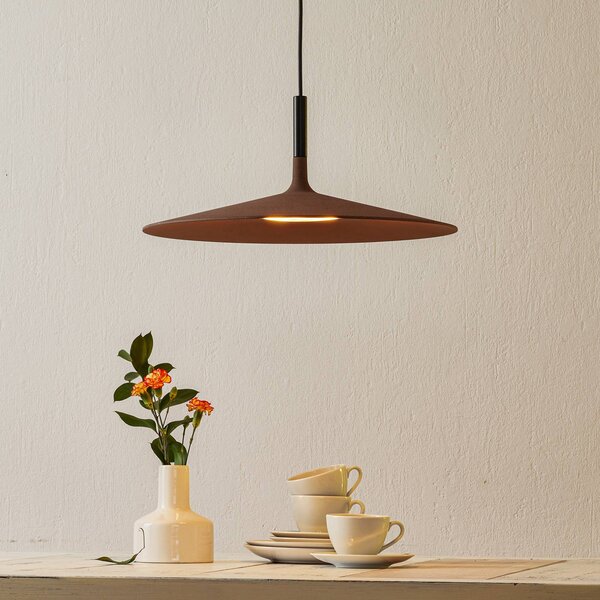 Foscarini Lampa wisząca designerska Aplomb Large, możliwość ściemniania, brązowy / rdzawy, kuchnia, beton, design