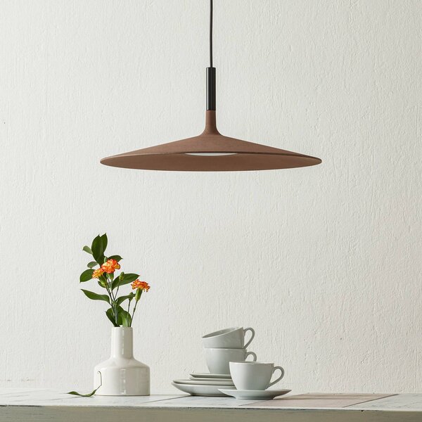Foscarini Lampa wisząca designerska Aplomb Large, możliwość ściemniania, brązowy / rdzawy, kuchnia, beton, design