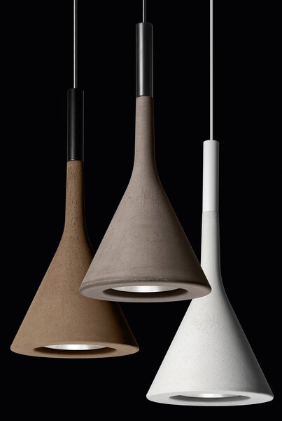 Foscarini Lampa wisząca Aplomb Mini, możliwość ściemniania, brązowy / rdzawy, kuchnia, beton, design